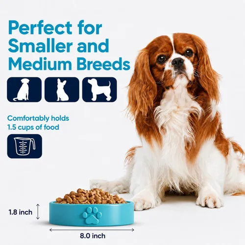Vista 2 de Cuencos de cerámica para perros de 1.5 tazas, comedero lento para perros pequeños y medianos, apto para microondas, tazón de cerámica para mascotas