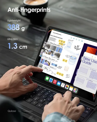 Vista 7 de Funda para iPad de 11ª (A16, 2025)/10ª generación con teclado, funda magnética desmontable para teclado Bluetooth inalámbrico para iPad de 10.9