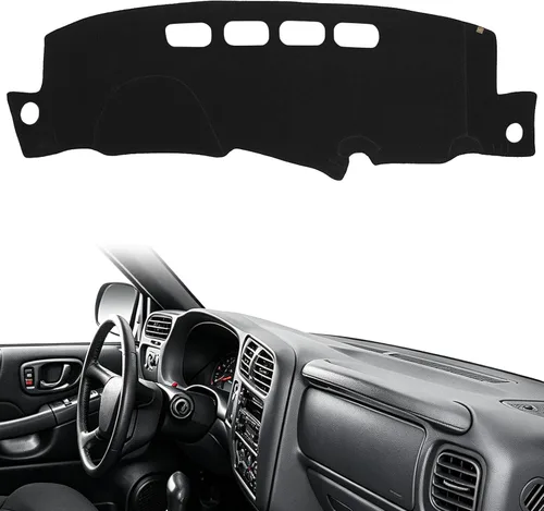 Vista 18 de AUQDD Funda de Cubierta de Tablero Compatible con 2004 2005 2006 2007 2008 2009 2010 Toyota Sienna, Alfombra de Tablero de Franela Negra Negro
