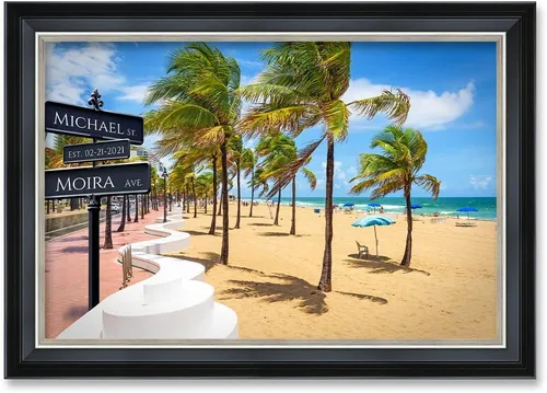 Vista 33 de IPIC - Personalized Framed Canvas with Custom Street Sign in Boston Personalized Street Signs with Names, Custom Canvas Print, Boston Sunset