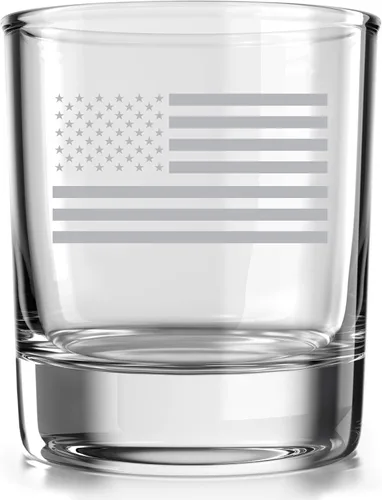 Vista 3 de Regalo patriótico de la bandera americana, vaso de whisky a la antigua, diseño de rocas de whisky, capacidad de 10 onzas (paquete de 2)