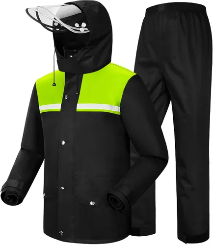 Vista 14 de iCreek Traje de lluvia impermeable Hi Vis impermeable reflectante lluvia verde militar (army green camouflage)
