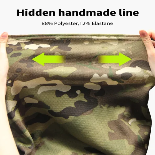 Vista 4 de Máscara facial de camuflaje militar, bandana, pasamontañas, capucha para hombres y mujeres, entrenamiento táctico, ciclismo, esquí, resistente al