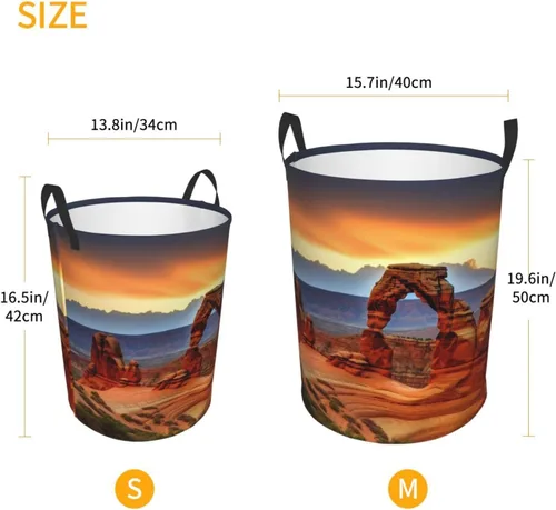 Vista 5 de Arches National Park - Cesta circular impermeable con asas para ropa, juguetes, pequeña