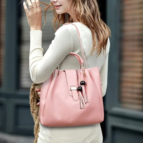 Vista 3 de Bolsas de hombro para mujer, juego de 3 piezas, bolsa cruzada, cartera, bolsa de hombro, asa superior