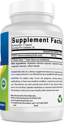Vista 3 de Best Naturals TUDCA 250mg y NAC 600 mg