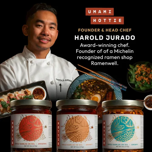 Vista 8 de Umami Hottie Ajo grueso: un chili crujiente con ajo y miso, bomba de sabor para arroz, pollo frito, carnes a la parrilla, verduras y mucho más.