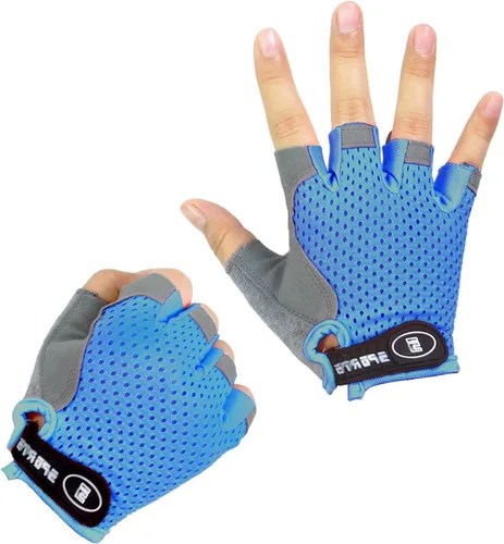 Vista 2 de Guantes de ciclismo para niños, sin dedos, transpirables, antideslizantes, para jóvenes, niños y niñas, ciclismo, motocicleta, motocross, deportes
