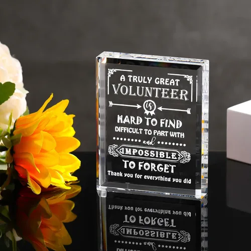 Vista 3 de Movdyka Regalos de agradecimiento voluntarios para mujeres y hombres, recuerdo de cristal personalizado, regalos de agradecimiento para decoración