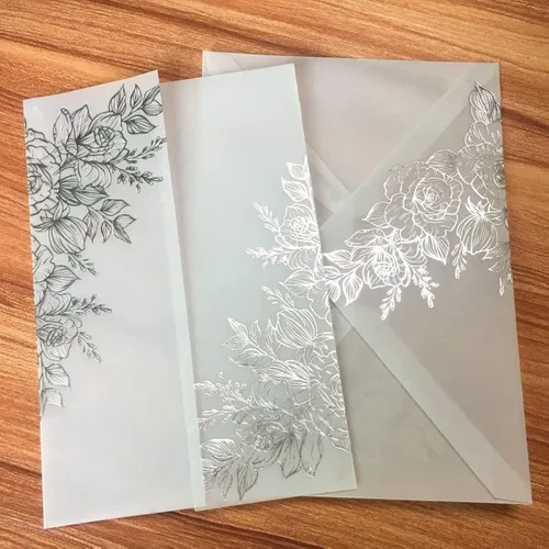 Vista 7 de LUCKY STAR 25 juegos de tarjetas de invitaciones de boda con sobres, hojas interiores en blanco para despedida de soltera, fiesta de bebé Lámina