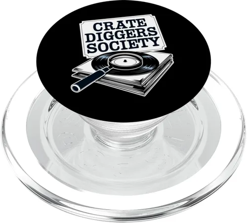 Vista 7 de Vinyl Record Collector Retro Music Turntable Lover PopSockets Adhesive PopGrip
