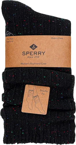 Vista 3 de Sperry Women's Boyfriend Crew 1 Pair Pack-Soft Acrylic Socks for Sneakers, Boots, Lounge
