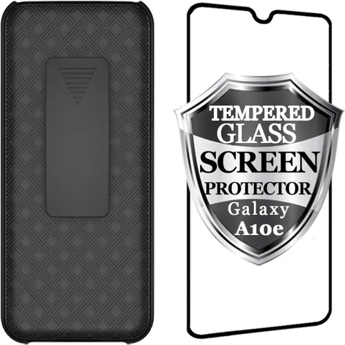 Vista 8 de Ailiber Funda para Galaxy A10e, funda con protector de pantalla de vidrio templado, resistente a prueba de golpes, clip para cinturón, soporte