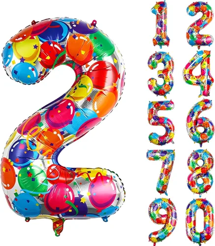Vista 70 de Globos gigantes de helio de aluminio de 40 pulgadas, color negro, globos digitales grandes del número 0 para decoración de fiesta de cumpleaños