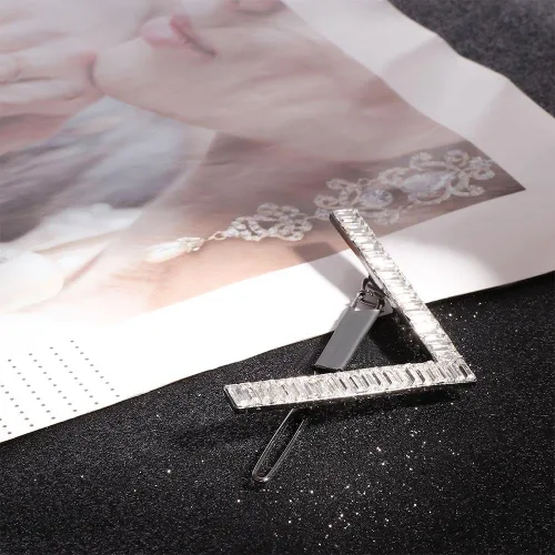 Vista 4 de Leadigol Horquillas Ornamento Cabello Cristal Mujeres Cubic Zircon Geométrico Accesorios para el Cabello