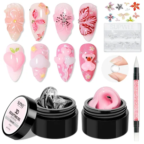 Vista 24 de Gel de uñas sólido Builder, gel duro transparente para esculpir uñas Aqua Clear