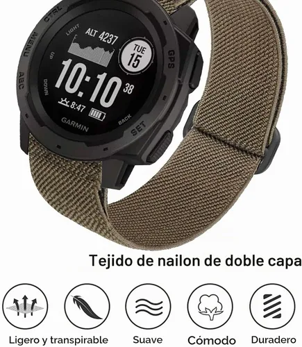 Vista 3 de Correa de metal para Garmin Instinct 3 1.772 in/Instinct 1/2 Solar Watch Bands, correa de repuesto de acero inoxidable sólido para hombre