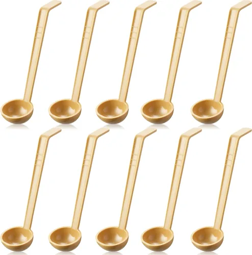 Vista 10 de Tioncy 10 cucharones pequeños de 1 onza de 7.1 pulgadas para servir salsa, sopa, aderezo, ponche, salsa, cóctel, jugos de frutas, cuchara