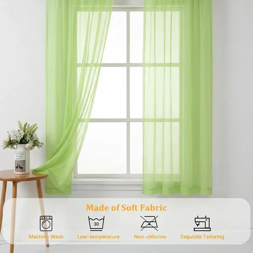 Vista 123 de Gwine Cortinas traslúcidas doradas de 96 pulgadas de largo, 2 paneles para Dorado