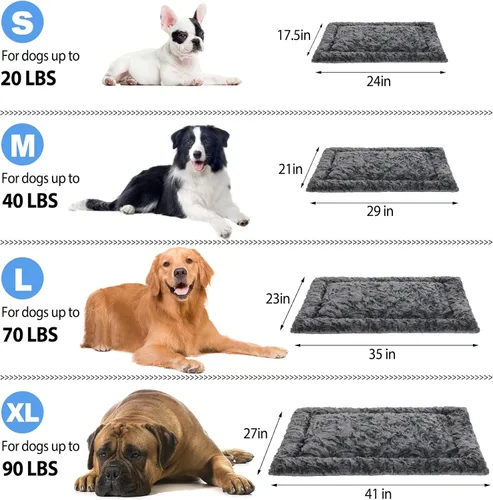 Vista 5 de Paquete de 2 camas para perros grandes, medianos y pequeños, cama rectangular reversible para perros, sofá cama ortopédica lavable y duradera