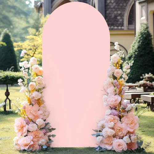 Vista 189 de Baby Blue Arch Backdrop Cover, 6FT Spandex Fitted Wedding Arch Stand Covers Round Top Chiara Backdrop Cover for Birthday Party Ceremony Banquet Azul