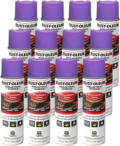 Vista 47 de Rust-Oleum 203035-12PK Pintura en aerosol invertida industrial a base de agua, 17 onzas, naranja alerta APWA, paquete de 12 unidades APWA Alerta