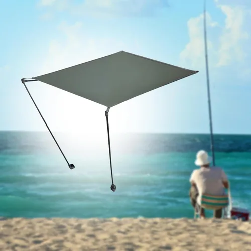 Vista 4 de Folding Chair with Canopy for Outdoor Activities and Fishing, Green