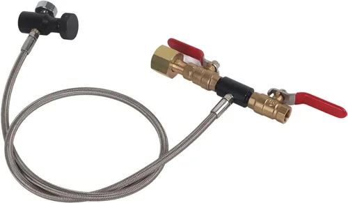 Vista 3 de CGA-320 Adaptador de recarga de cilindro de CO2 Conector de botella Accesorios para fabricante de refrescos de CO2 con manguera para llenado de soda