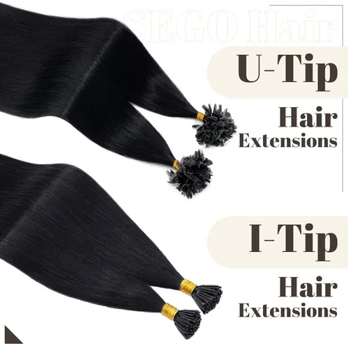 Vista 189 de SEGO Extensiones de cabello humano con micro cuentas, extensiones de cabello humano con micro bucle, lacio, natural, fusión fría, 1.76 oz/paquete