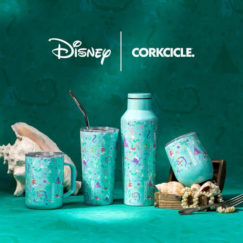 Vista 8 de Corkcicle Disney Princess Vaso Frío - Mantiene las Bebidas Frías durante 12 Horas - Acero Inoxidable con Triple Aislamiento - Popote y Tapa de Rosca