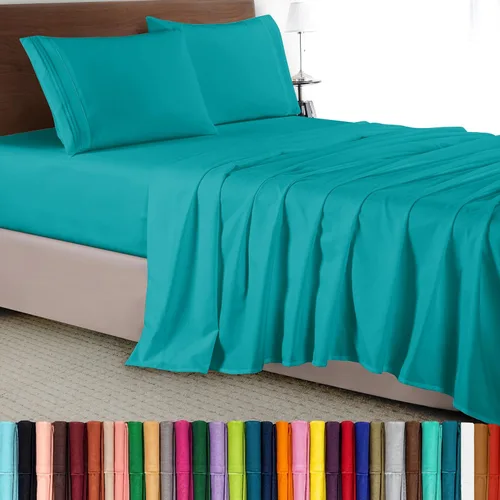 Vista 40 de Elegant Comfort - Juego de sábanas de lujo de 4 piezas - Ropa de cama de lujo de 1500 hilos, calidad de hotel prémium, microfibra, resistente a
