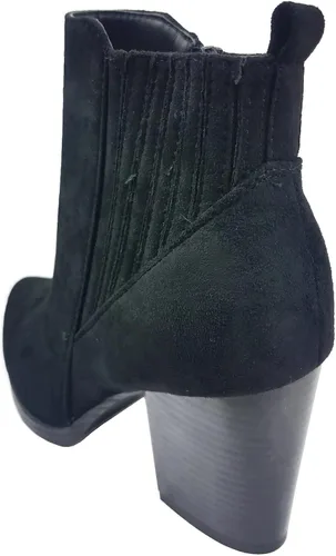 Vista 3 de TOP Moda Botines para mujer con tacón medio apilado grueso Chelsea