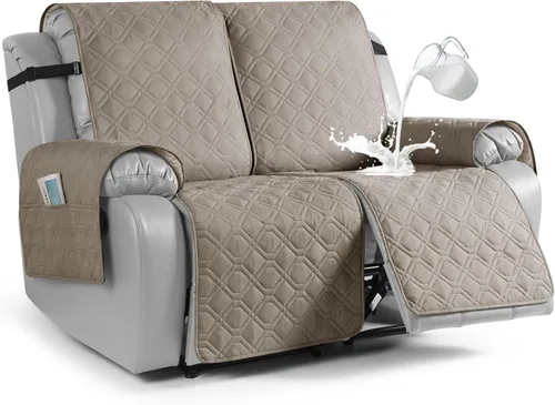 Vista 33 de VANSOFY Funda impermeable para sofá reclinable, lavable, funda para sofá reclinable de 1 pieza, protector de muebles con correas elásticas, bolsillo