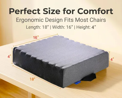 Vista 2 de Cojín de asiento de ventilación para teclado con diseño innovador de disipación de calor, 90 celdas de espuma viscoelástica independientes con base