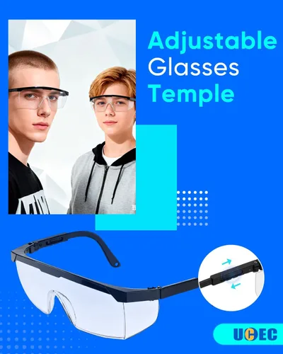 Vista 6 de UCEC Gafas de seguridad sobre anteojos, paquete de 12 gafas protectoras