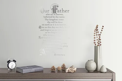 Vista 6 de 38"x24" Lord's Prayer Our Father Who Art in Heaven Give Us This Day Our Daily Bread Amen Mateo 6:9-13 - Adhesivo decorativo para pared