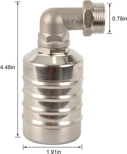 Vista 2 de 3/4" entrada lateral de rosca macho 304 mini válvula de flotador de acero inoxidable válvula de flotador de control automático de nivel de agua