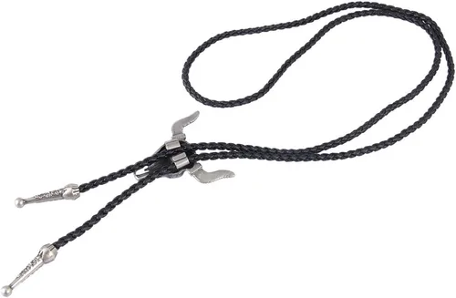 Vista 266 de Jeilwiy Corbata de bolo para hombre, corbata de vaquero occidental, collar de corbata de bolo dorado, corbata de cuero, corbata de Halloween