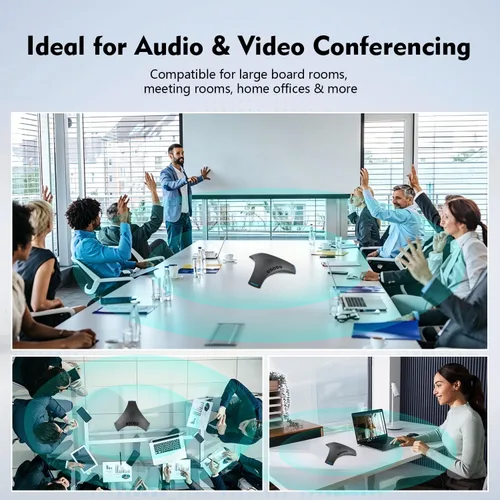 Vista 4 de TOALLIN S68 - Altavoz, micrófonos inalámbricos para conferencias con altavoz Recogida de voz omnidireccional de 360°, cancelación de ruido AI