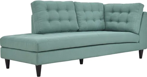 Vista 6 de Sofá esquinero Modway Empress, estilo de mediados de siglo, tapizado de tela en avena, Tela, Celeste