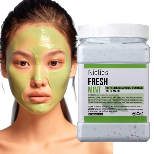 Vista 13 de Mascarilla facial profesional de gelatina - Mascarilla facial en polvo para hidratación y limpieza, 23 onzas líquidas (24 quilates)