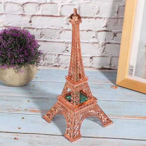 Vista 2 de LIZEALUCKY Estatua de la Torre Eiffel, modelo de torre Eiffel de 10.2 pulgadas, torre decorativa de escritorio de mesa con luz nocturna 3D, luminoso