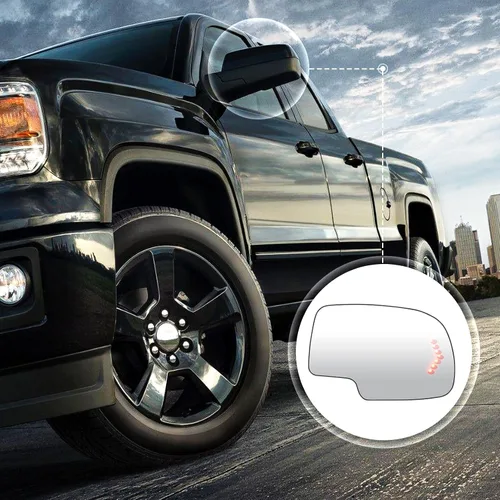 Vista 7 de Espejos laterales izquierdo y derecho con calefacción y señal de giro para 2003-2006 Cadillac Escalade ESV EXT, Chevy Avalanche, Silverado