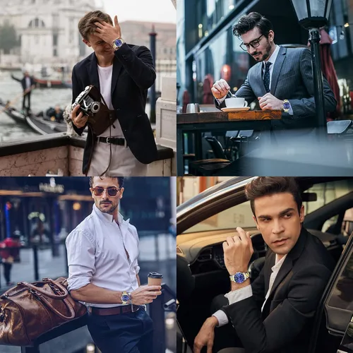 Vista 5 de BENYAR Mens Watches, Waterproof Chronograph Analog Quartz Movement Men's Wrist Watch, Fashion Business Easy Read Luminous Watches for Men with