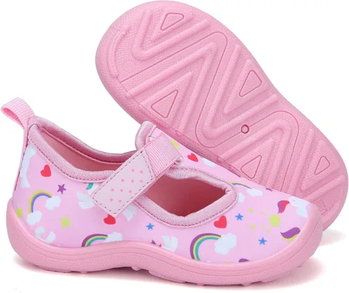 Vista 7 de FANTURE Zapatos de agua para niños y niñas, lindas sandalias acuáticas, playa, piscina, parque acuático, tenis acuáticos, para niños pequeños