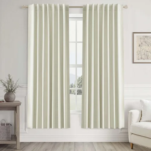 Vista 78 de UHITECH Cortinas opacas de 35 pulgadas de largo para sala de estar, 2 paneles, cortina opaca corta para cocina para ventanas pequeñas, cortinas