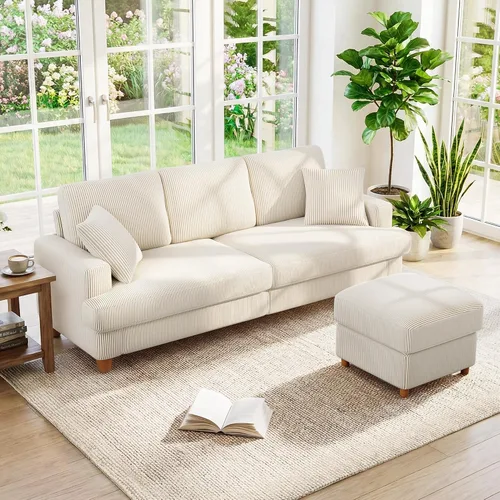 Vista 38 de Kidirect Silla de acento extragrande de 35.5 pulgadas, sillas de sala de montaje fácil, silla de lectura de pana para dormitorio, sillas de acento