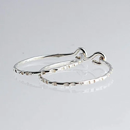 Vista 58 de Aretes de plata de ley abiertos para cartílago, tragus, delgados, calibre 22