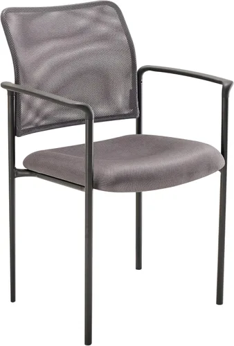 Vista 9 de Flash Furniture Jana Comfort Silla auxiliar apilable de acero con brazos de malla negra