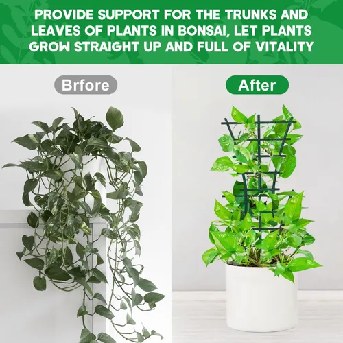 Vista 4 de Paquete de 12 mini enrejados apilables para plantas trepadoras para plantas en macetas de interior, soporte para macetas, guisantes, hoya, potos